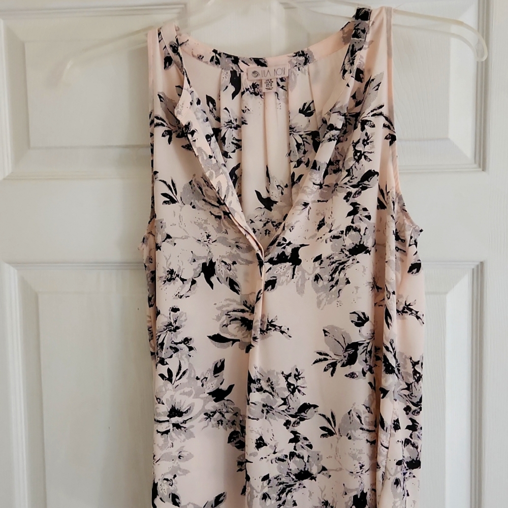 Lila Rose sleeveless work blouse, no stretch